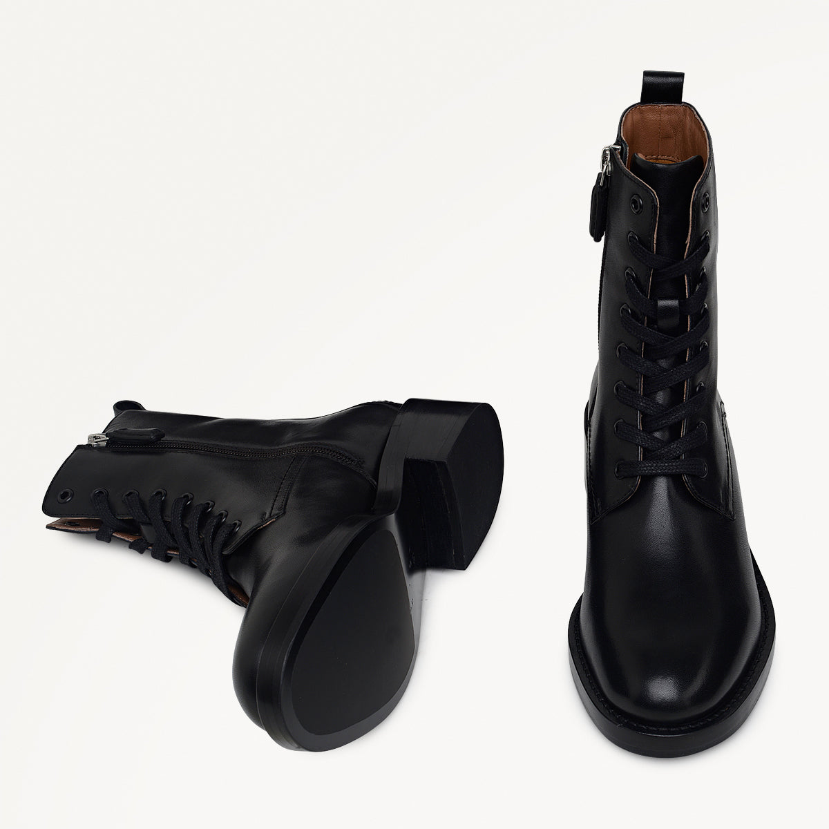 Rotherhithe Street Clean Military Lace Up Boot Black - 112548