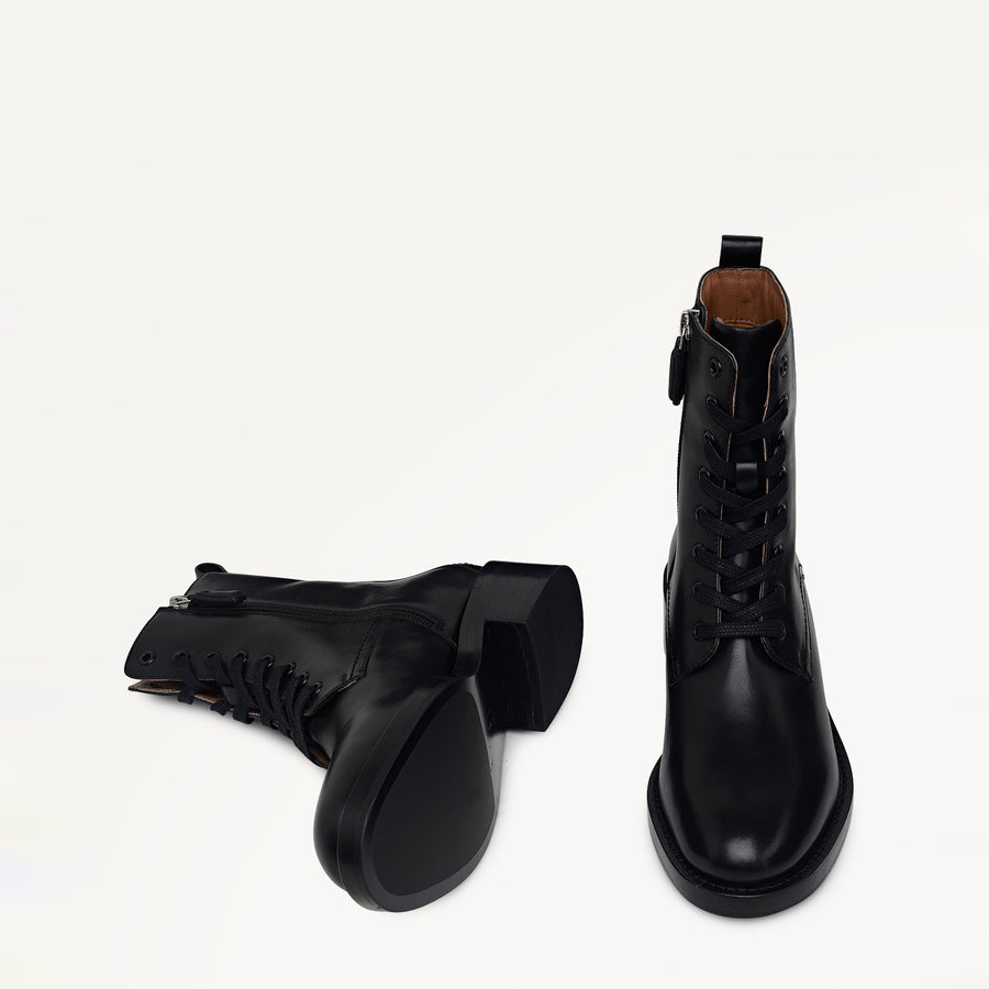 Rotherhithe Street Clean Military Lace Up Boot Black - 112548