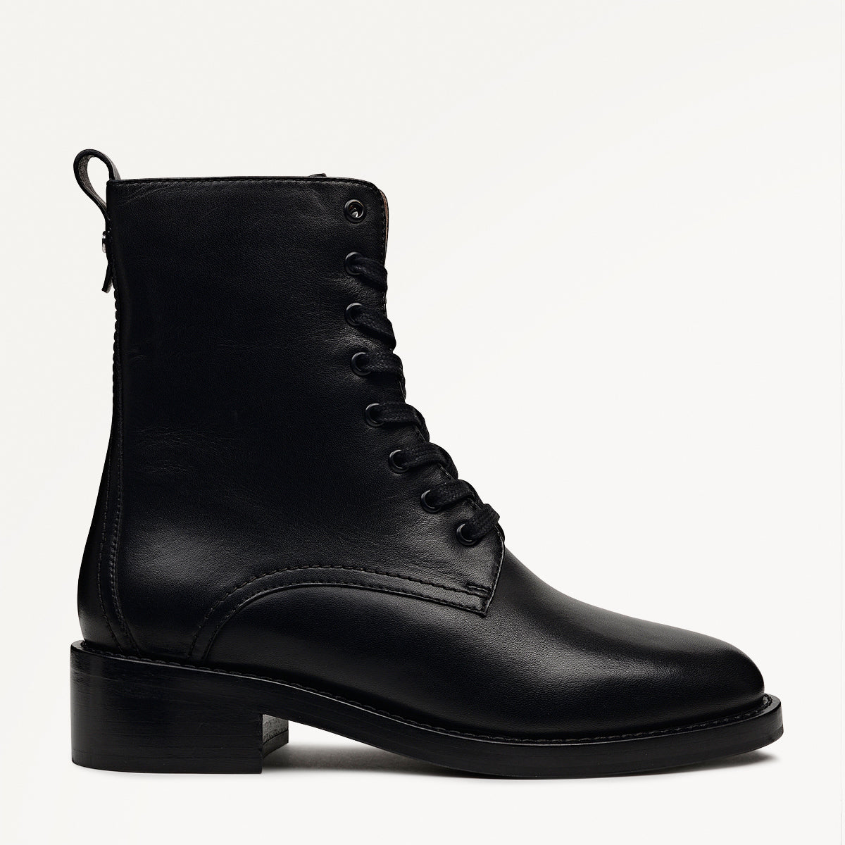 Rotherhithe Street Clean Military Lace Up Boot Black - 112548