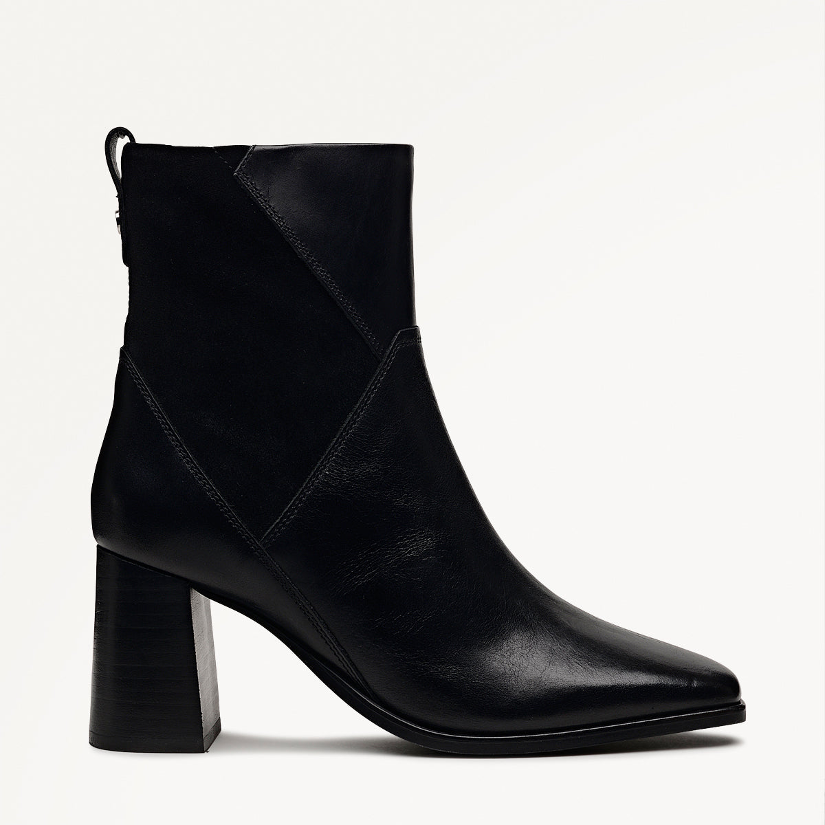 Patchwork Close Panel Patchwork Heeled Boot Black - 112555
