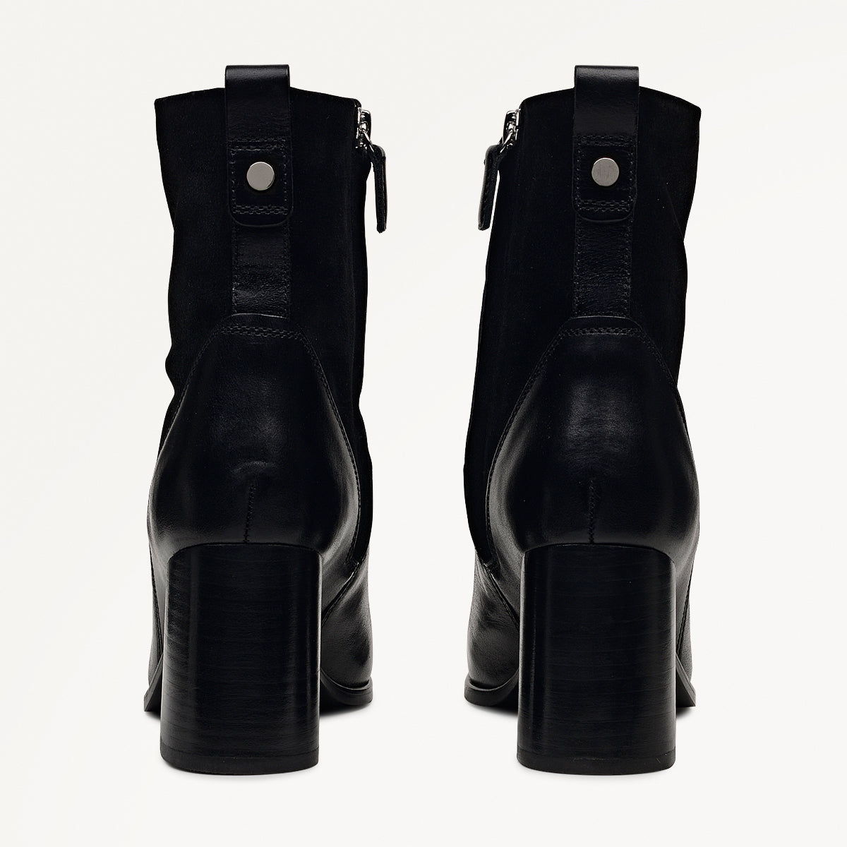 Patchwork Close Panel Patchwork Heeled Boot Black - 112555