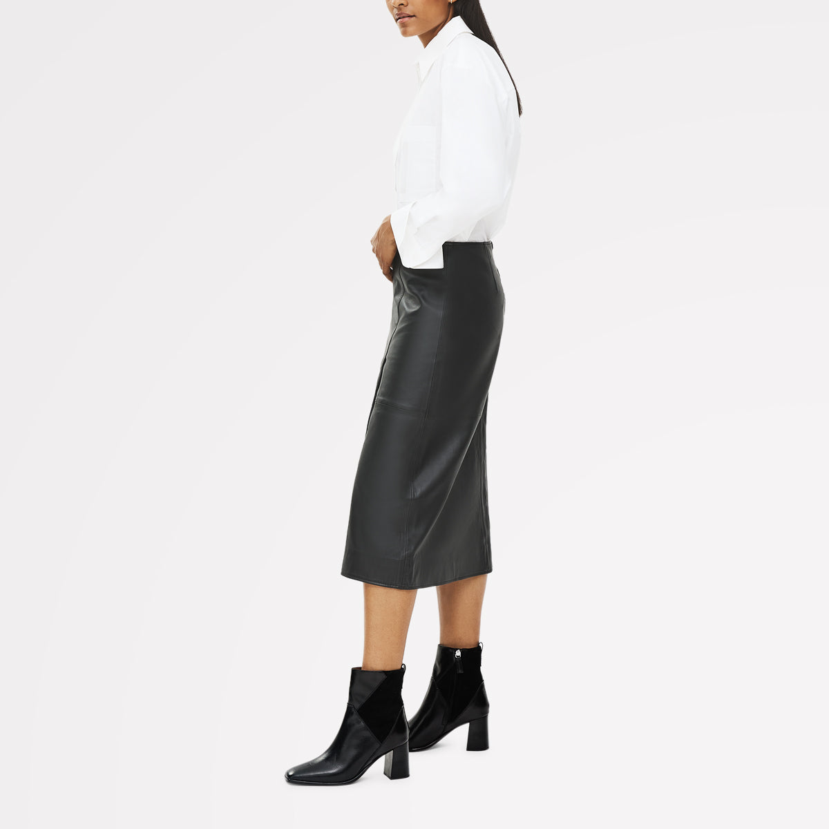 Patchwork Close Panel Patchwork Heeled Boot Black - 112555