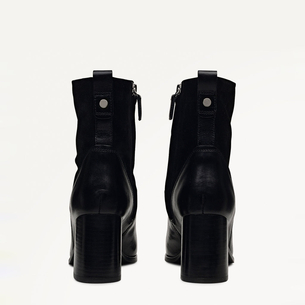 Patchwork Close Panel Patchwork Heeled Boot Black - 112555