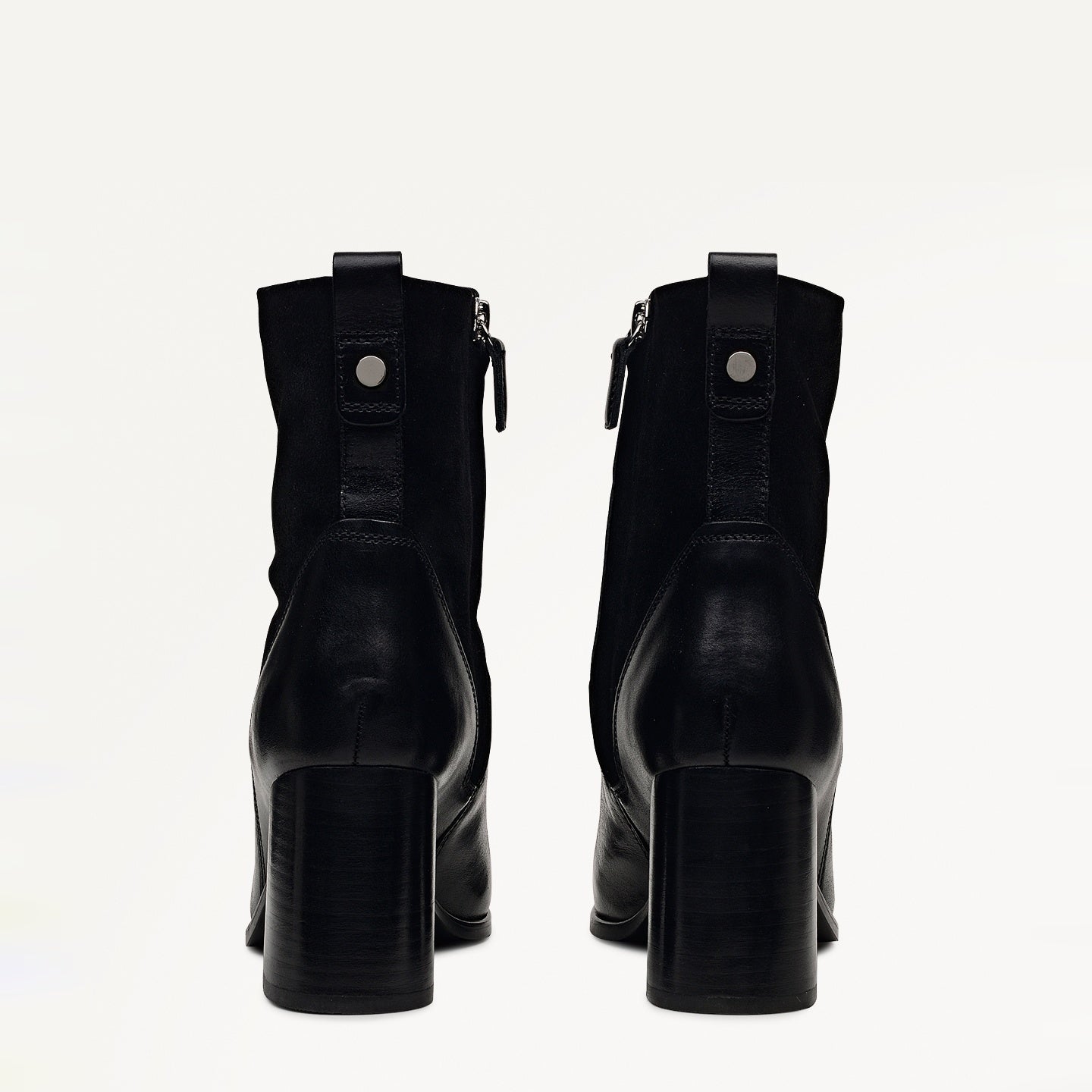 Patchwork Close Panel Patchwork Heeled Boot Black - 112555