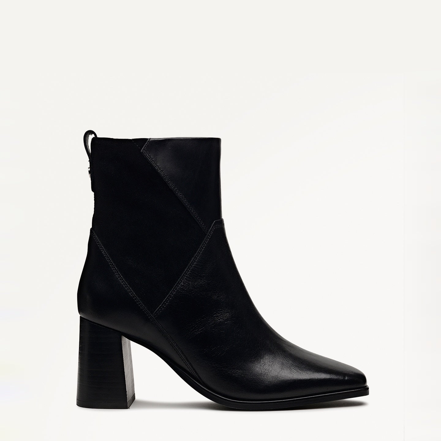 Patchwork Close Panel Patchwork Heeled Boot Black - 112555