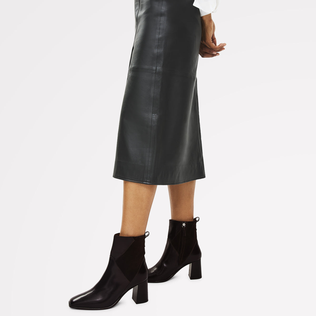 Patchwork Close Panel Patchwork Heeled Boot Chocolate - 112556