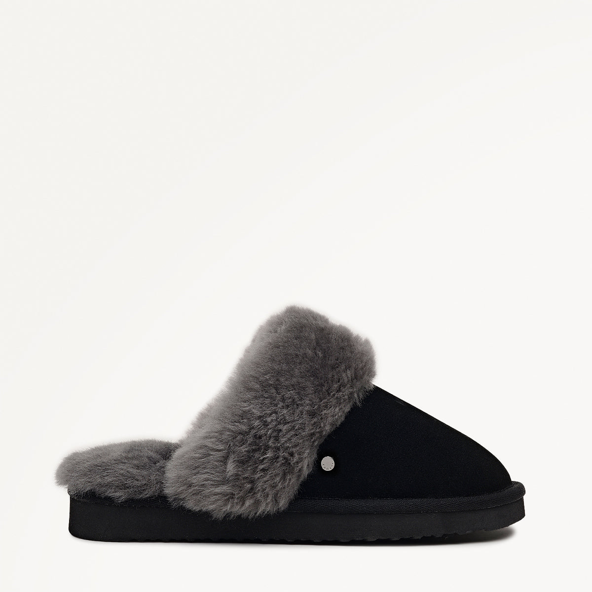 MAPLE LANE CLASSIC SHEARLING CUFF MULE BLACK