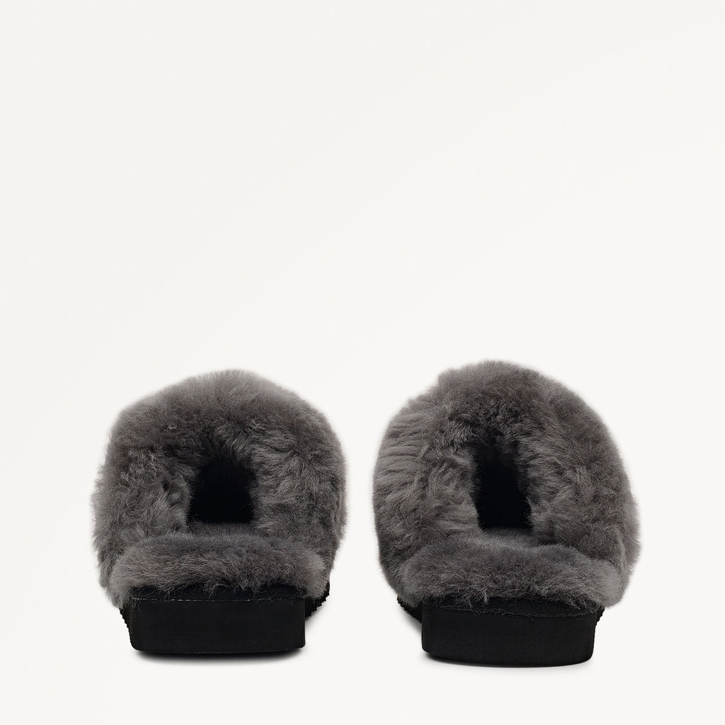 MAPLE LANE CLASSIC SHEARLING CUFF MULE BLACK
