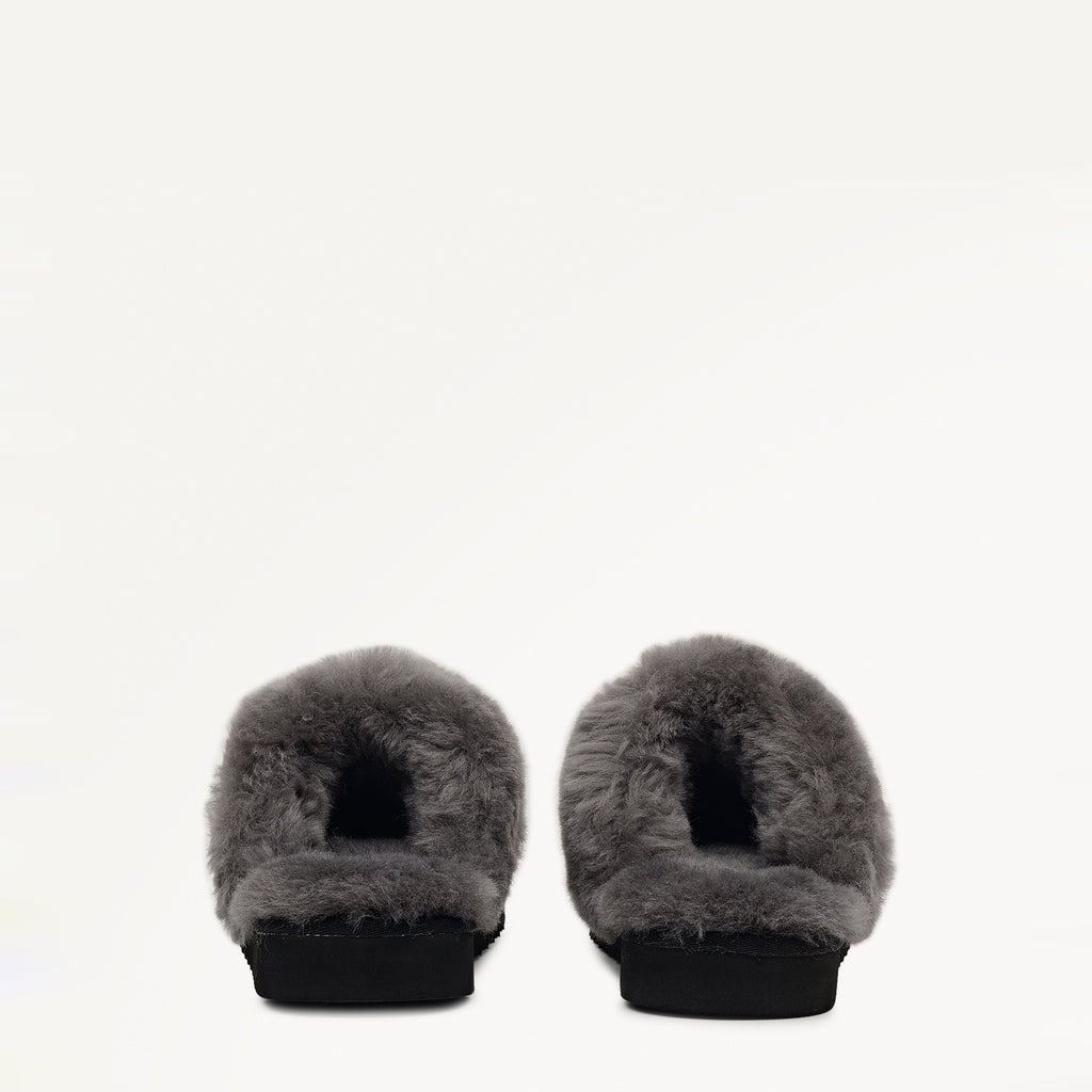 Maple Lane Classic Shearling Cuff Mule Black - 112562