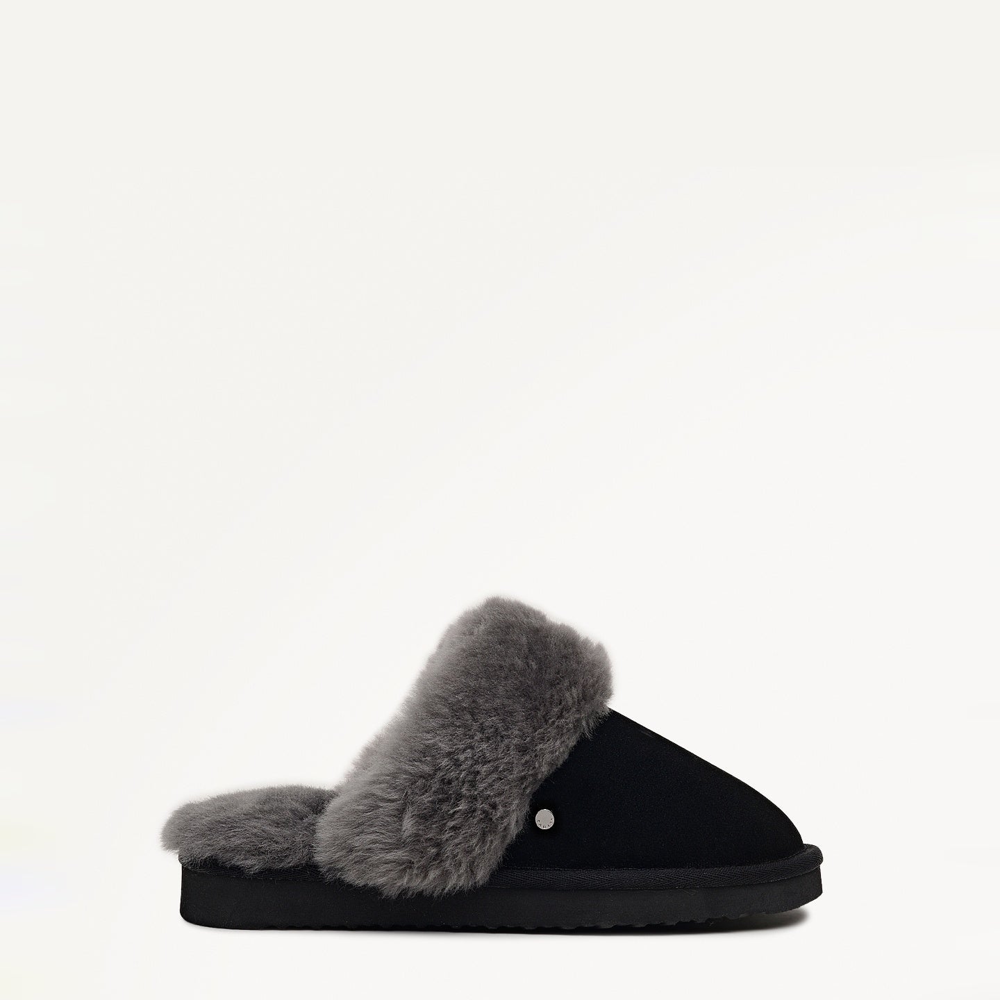 Maple Lane Classic Shearling Cuff Mule Black - 112562