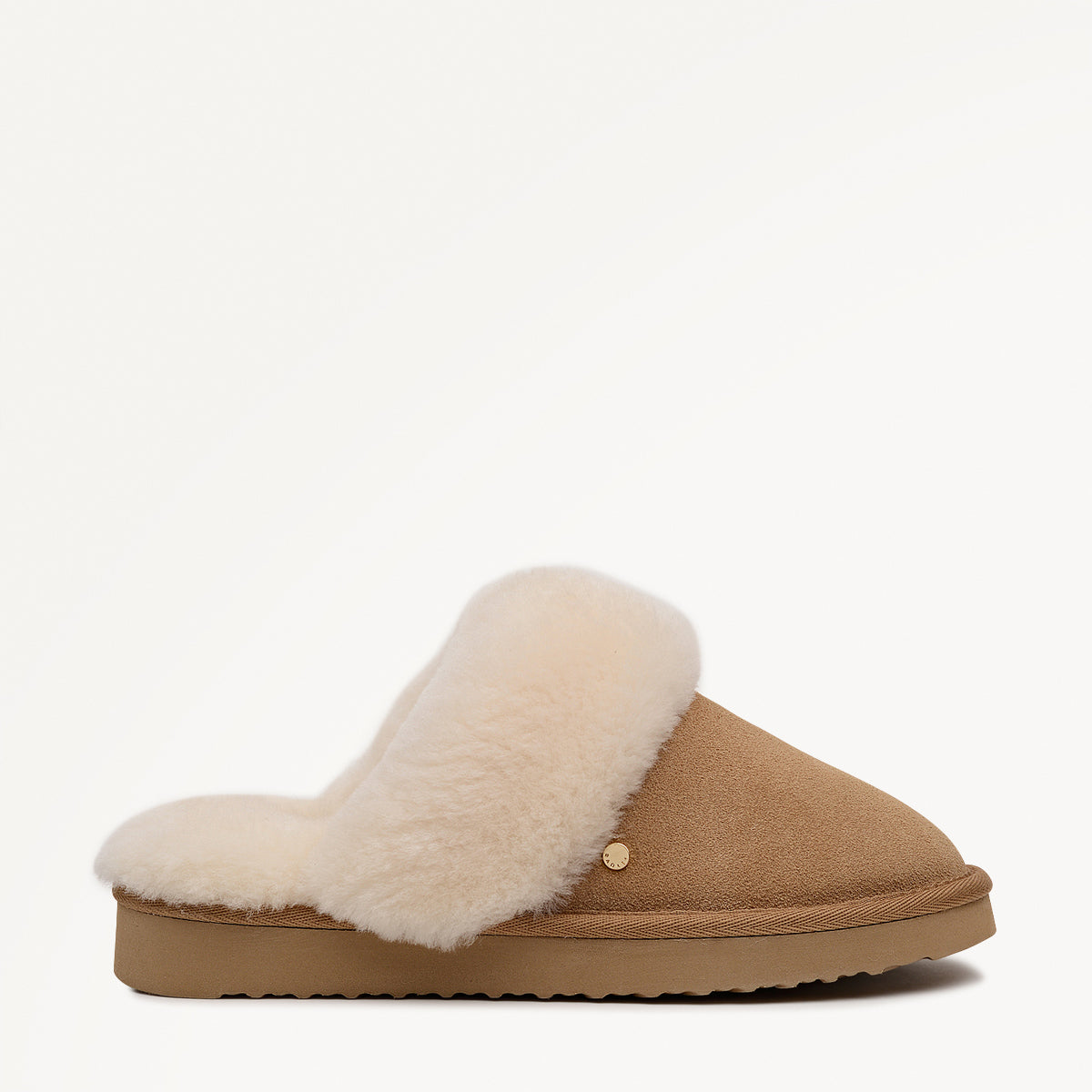 MAPLE LANE CLASSIC SHEARLING CUFF MULE TAN