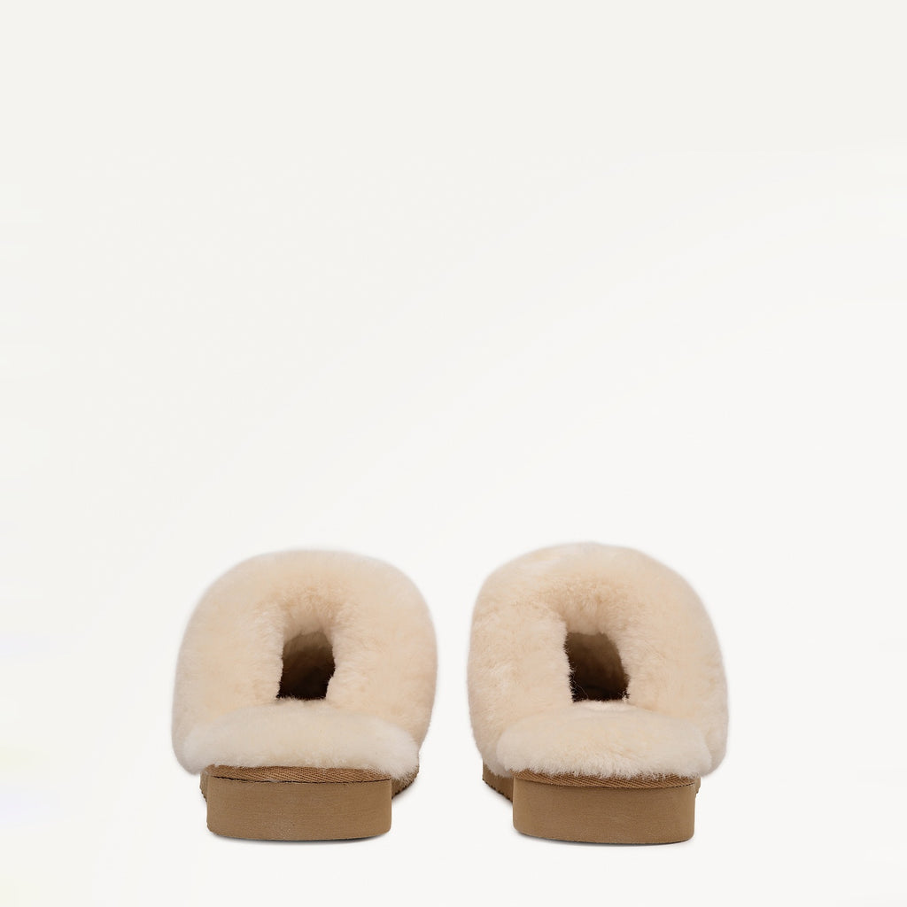 Maple Lane Classic Shearling Cuff Mule Tan - 112563