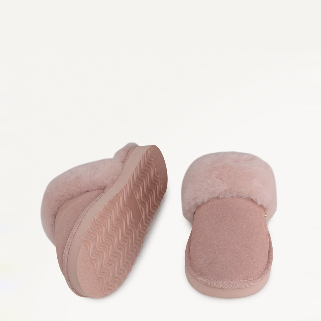 Maple Lane Classic Shearling Cuff Mule Pink - 112564