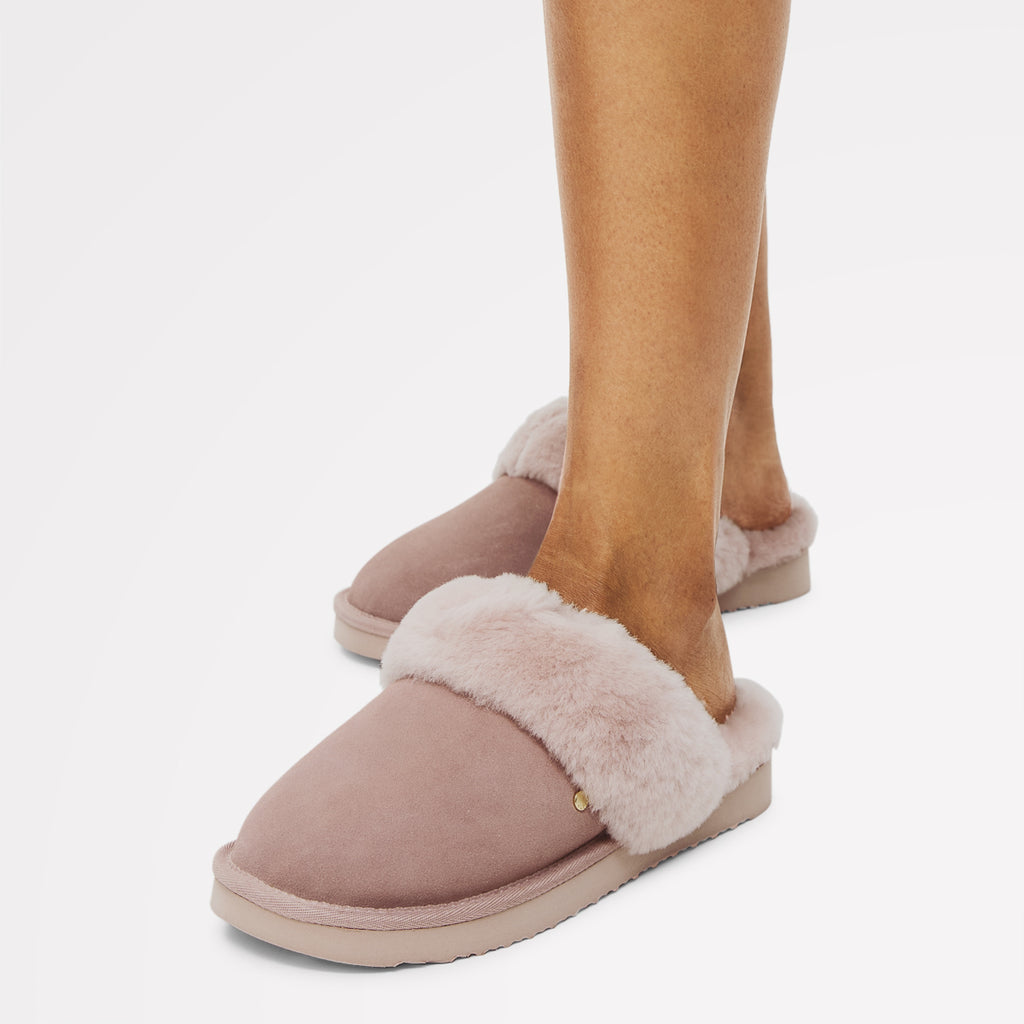 MAPLE LANE CLASSIC SHEARLING CUFF MULE PINK