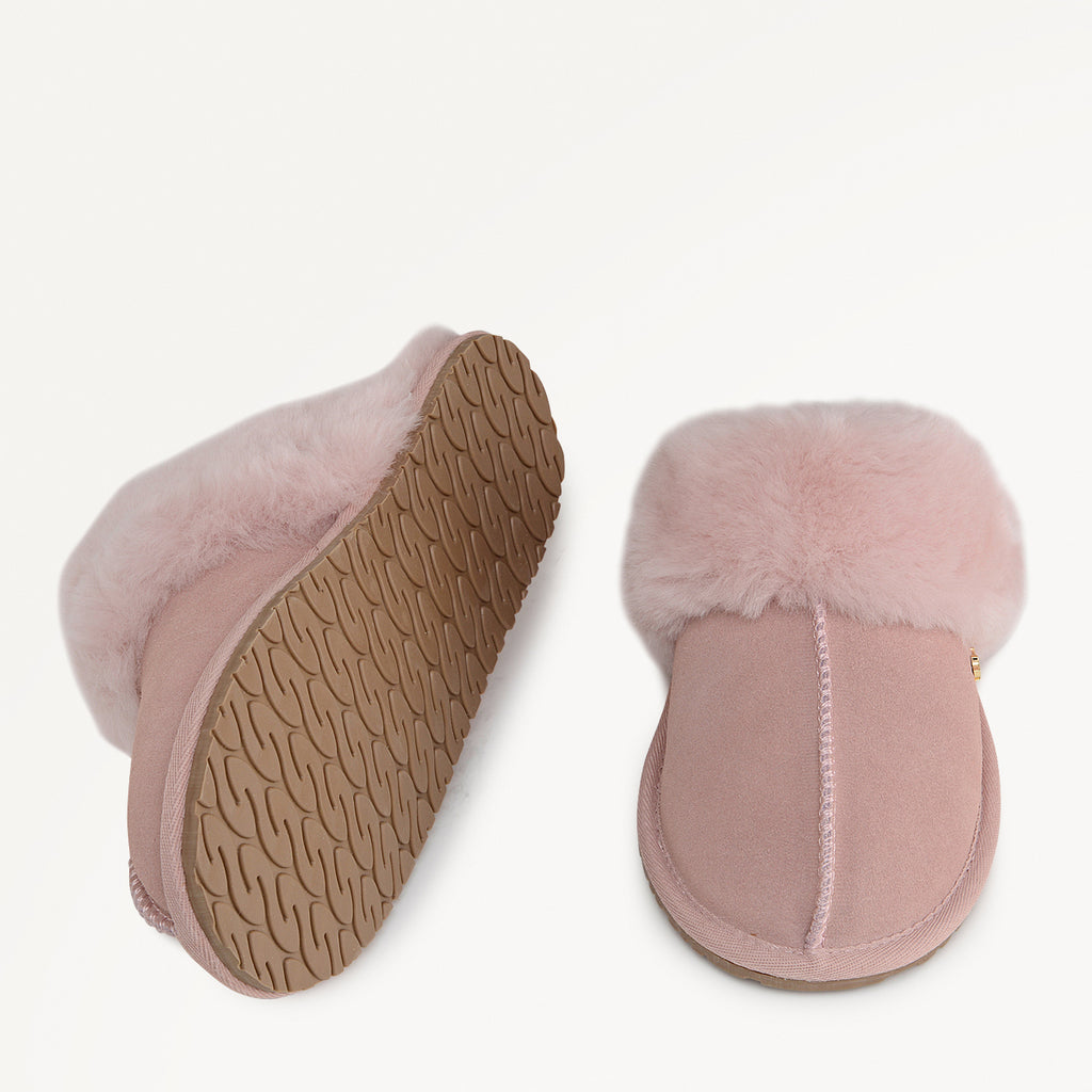 CHELSEA CREEK SEAM SHEARLING CUFF MULE PINK