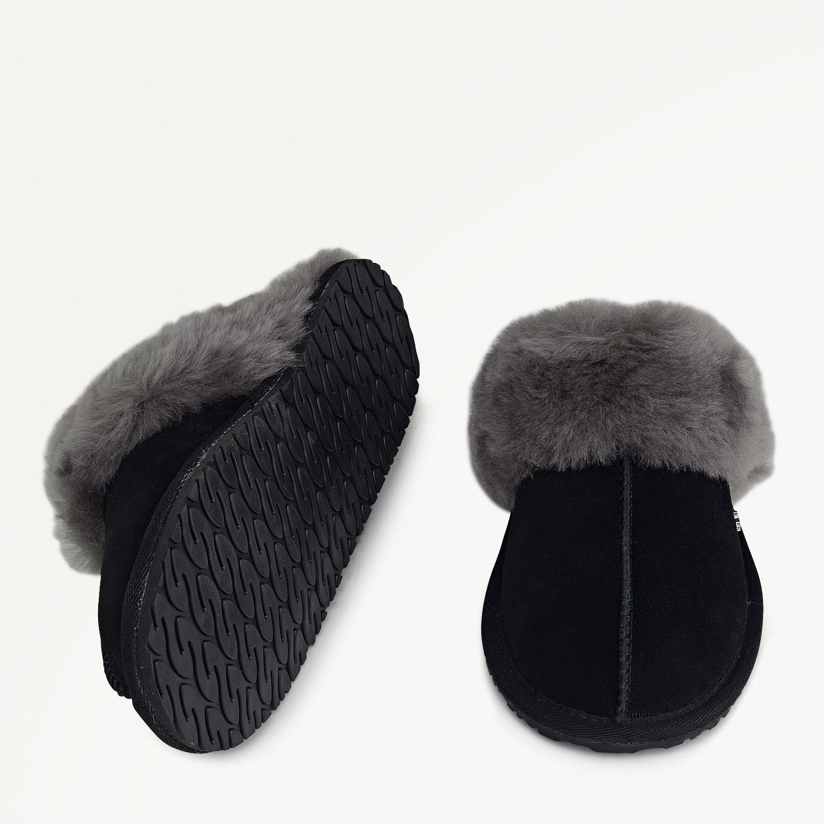 CHELSEA CREEK SEAM SHEARLING CUFF MULE BLACK
