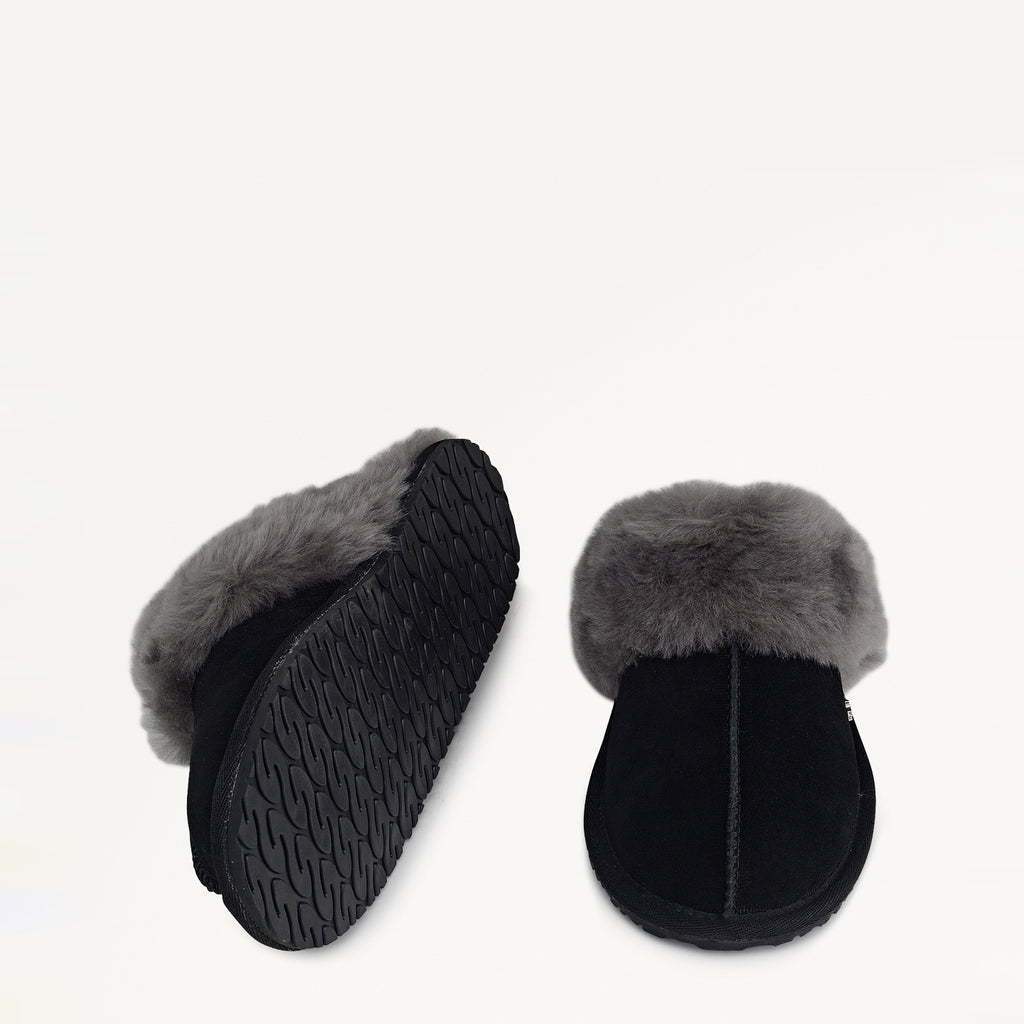 Chelsea Creek Seam Shearling Cuff Mule Black - 112568