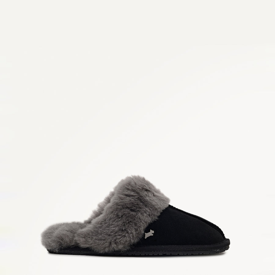 Chelsea Creek Seam Shearling Cuff Mule Black - 112568