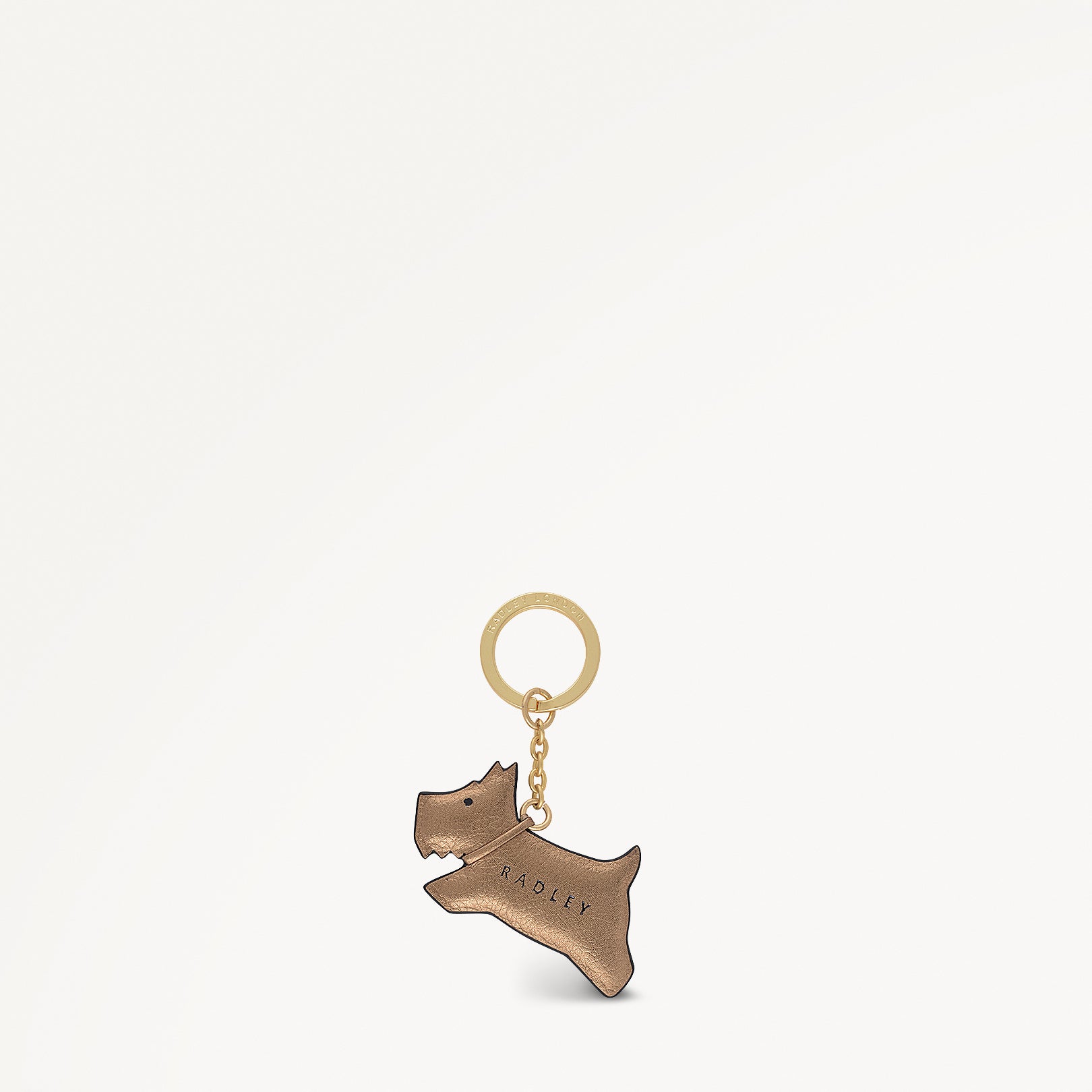 Double Trouble Leather Leather Keyring in Olive Gold - 112571