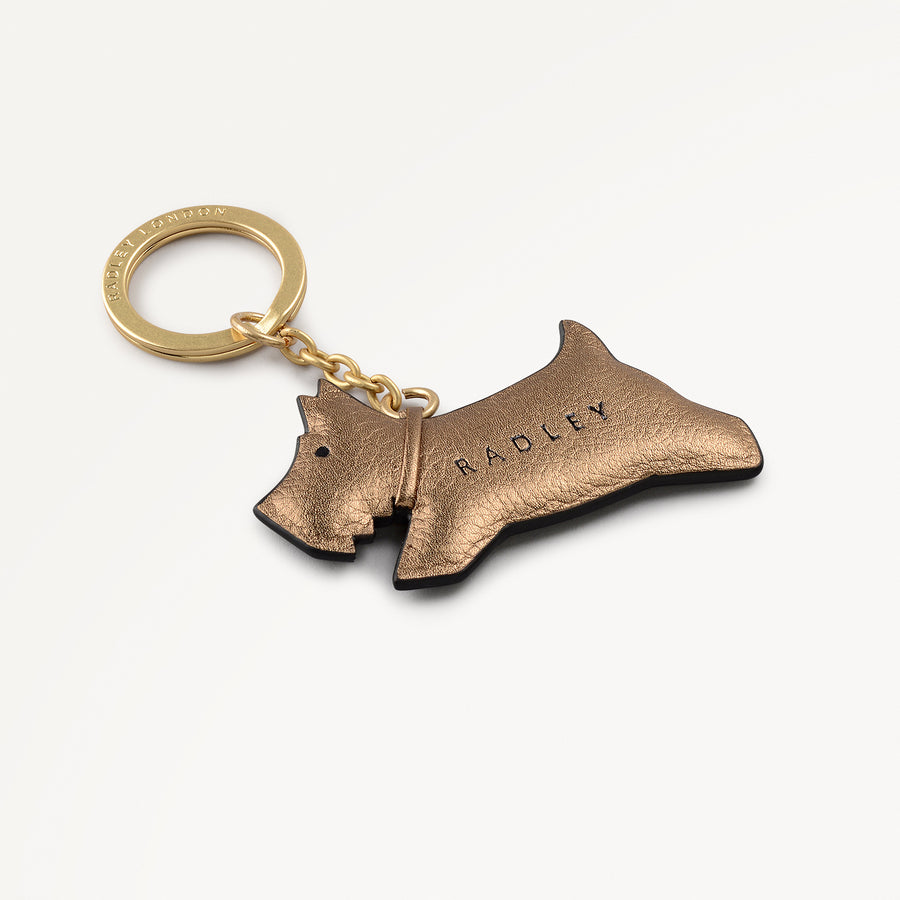 Double Trouble Leather Leather Keyring in Olive Gold - 112571