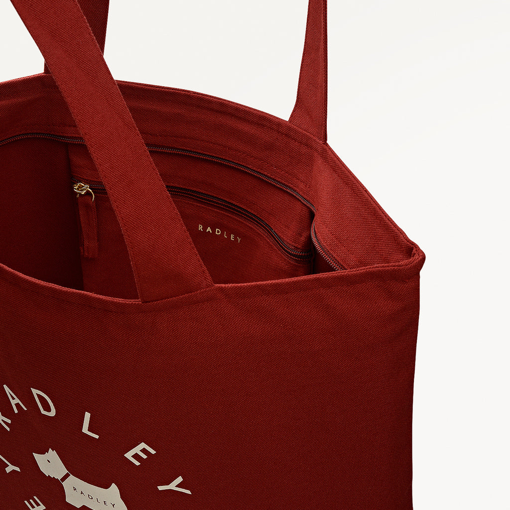 Radley In The Round Fabric Large Ziptop Tote in Carmine - 112576