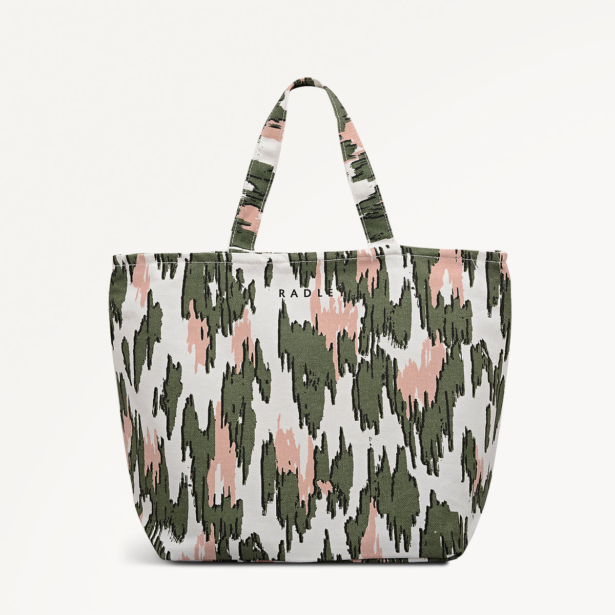 Abstract Animal Fabric Small Ziptop Crook in Hunter Green - 112577