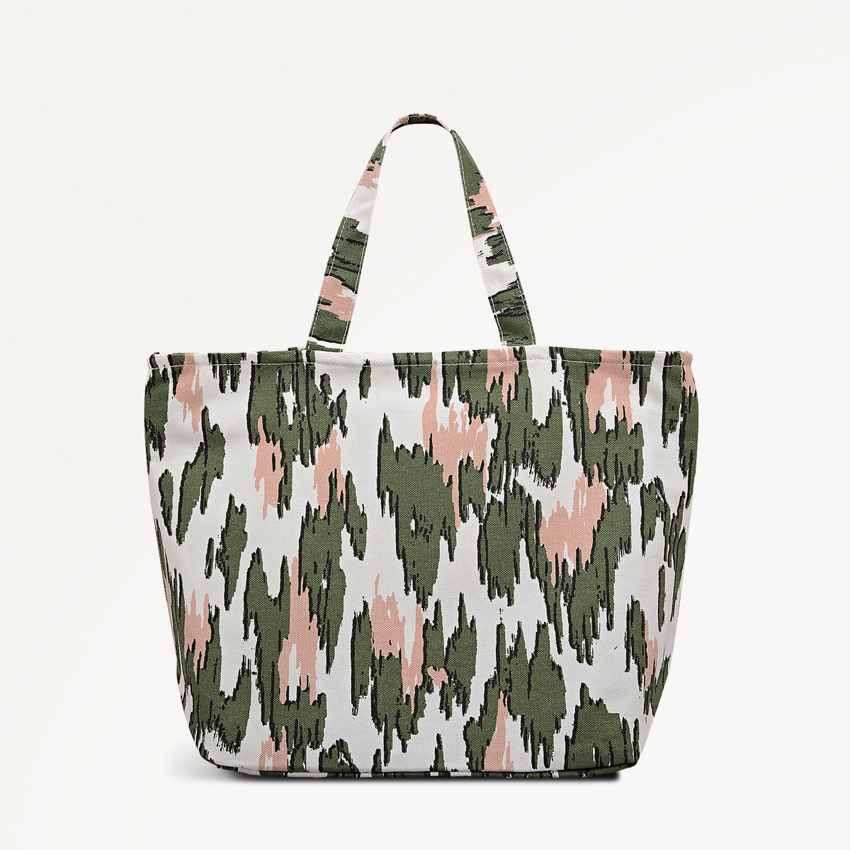 Abstract Animal Fabric Small Ziptop Crook in Hunter Green - 112577