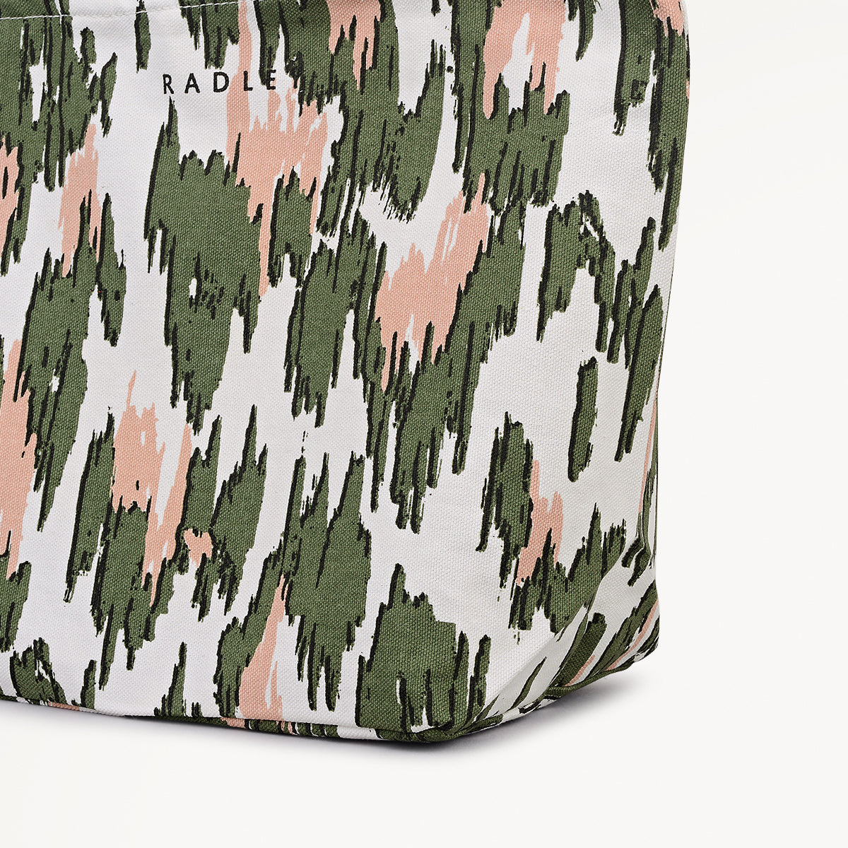 Abstract Animal Fabric Small Ziptop Crook in Hunter Green - 112577