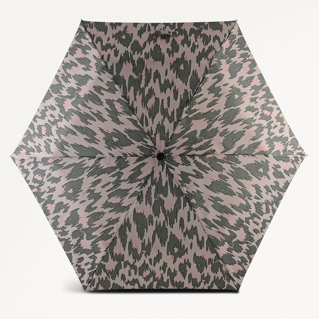 Abstract Animal Fabric Superlite Responsible Umbrella in Hunter Green - 112578