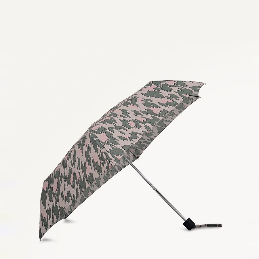 Abstract Animal Fabric Superlite Responsible Umbrella in Hunter Green - 112578