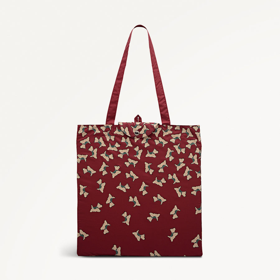 Cascading Dog Fabric Responsible Foldaway in Carmine - 112581