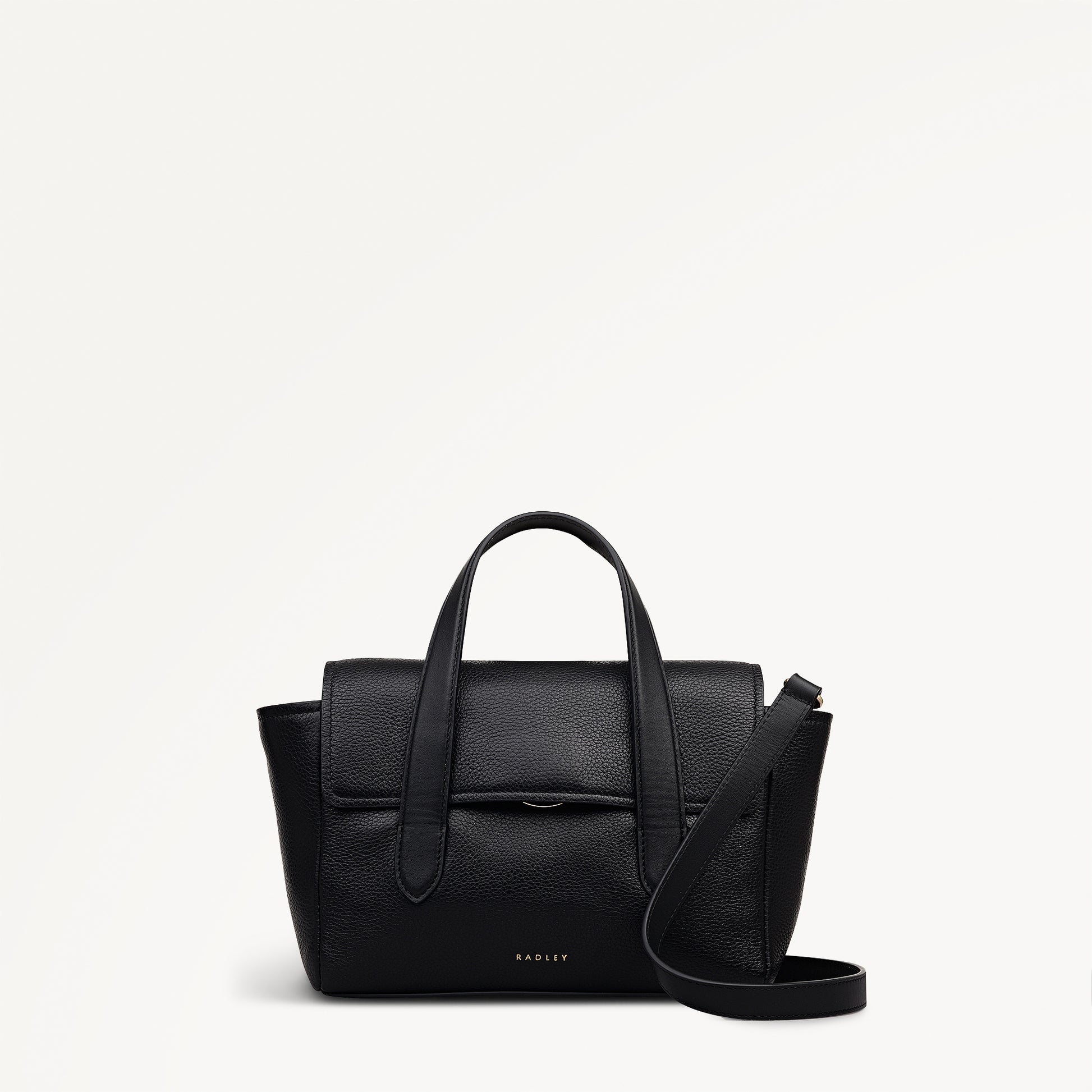 Mayfair Lane Leather Small Flapover Grab Bag in Black - 112596