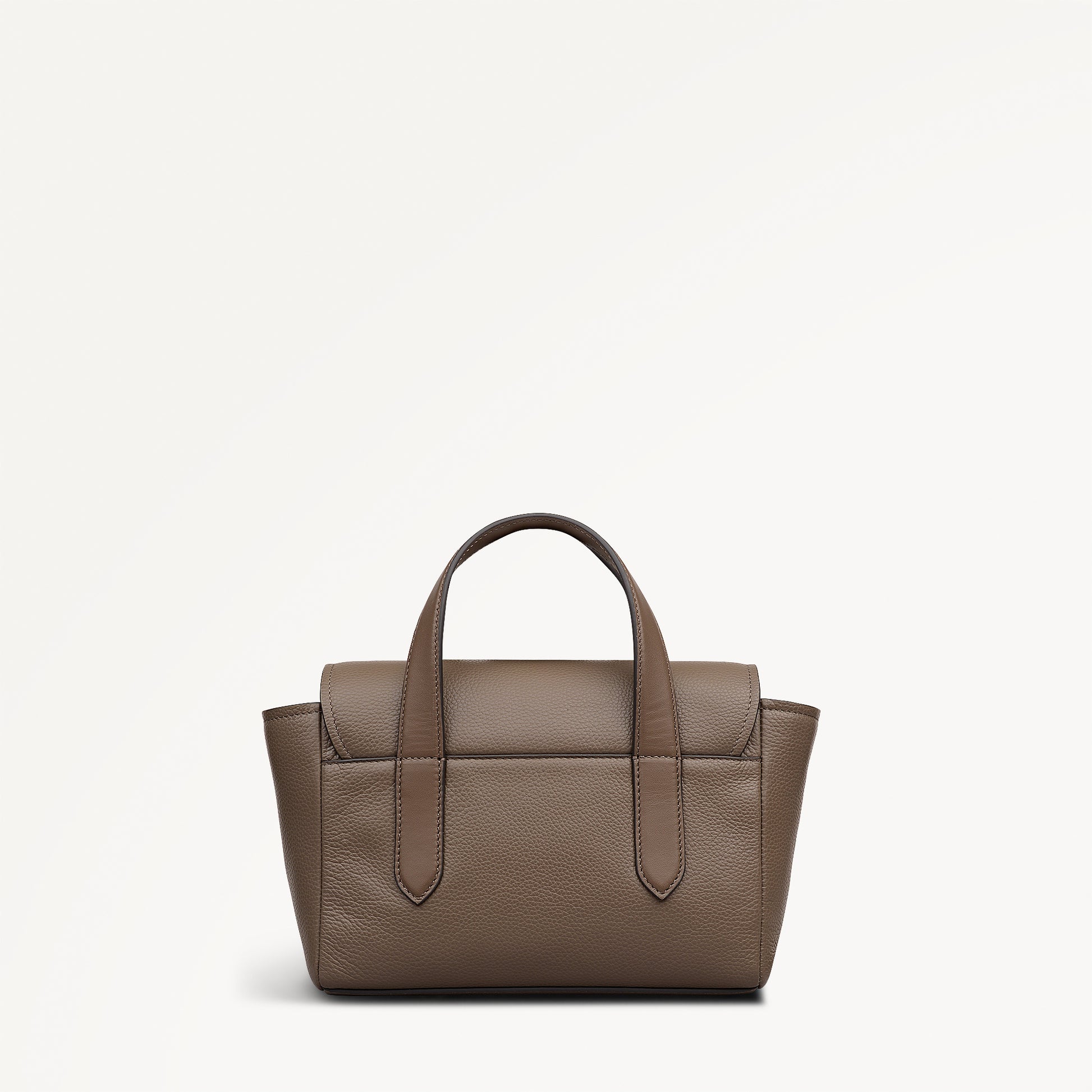 Mayfair Lane Leather Small Flapover Grab Bag in Coffee - 112597