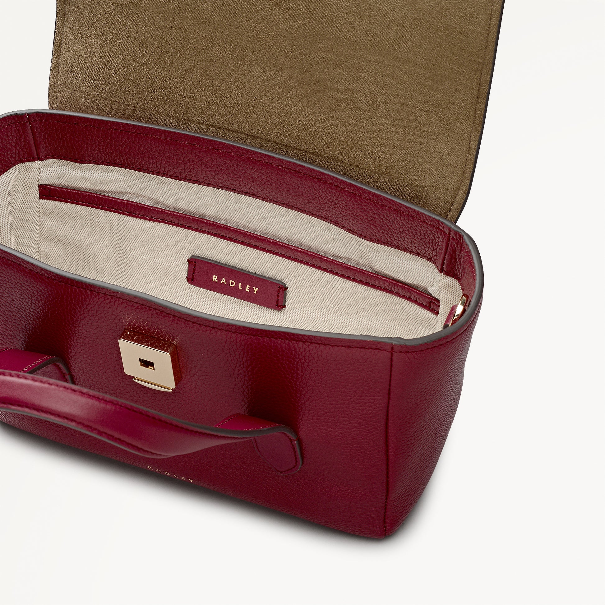 Mayfair Lane Leather Small Flapover Grab Bag in Carmine - 112599