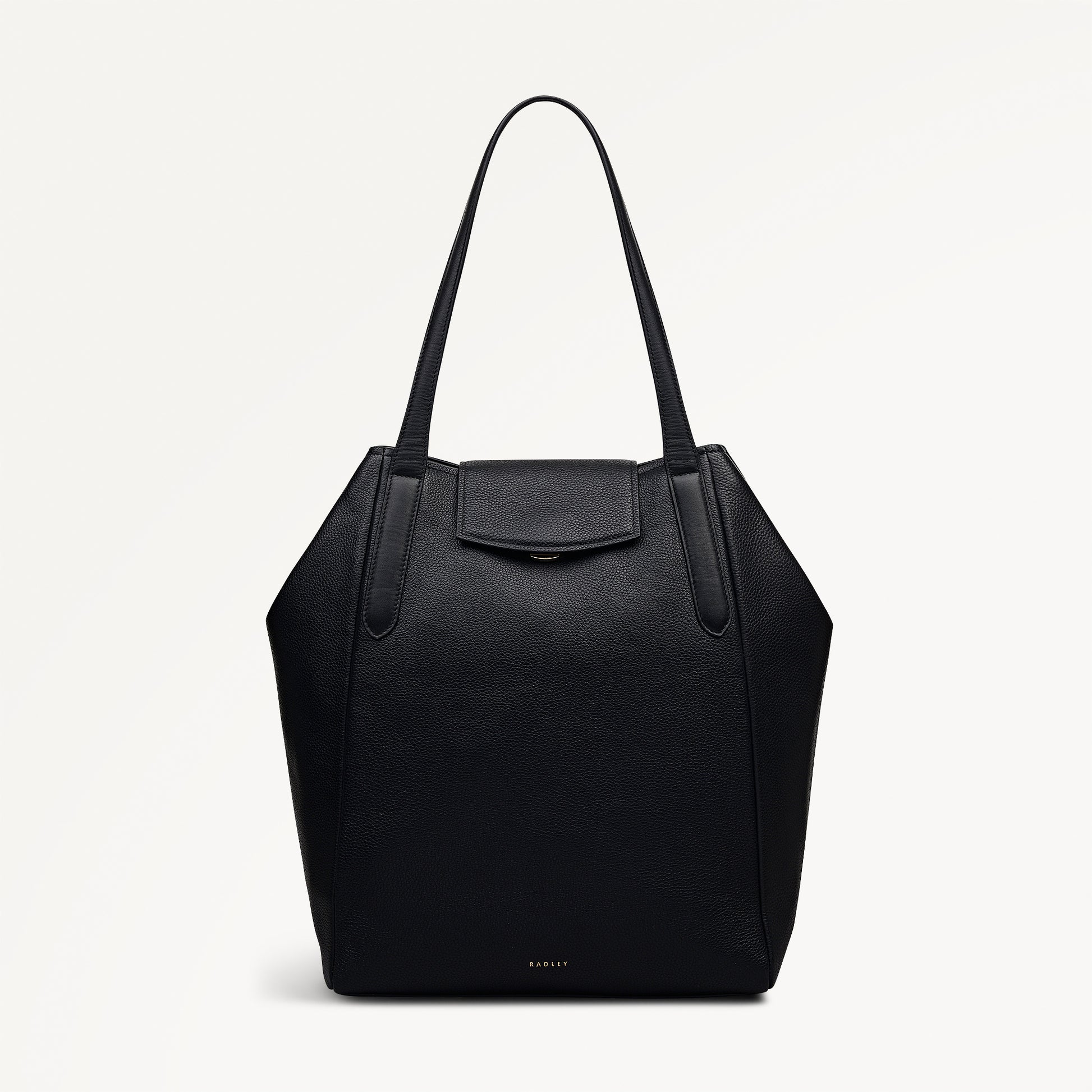 Mayfair Lane Leather Large Flapover Tote Bag in Black - 112600