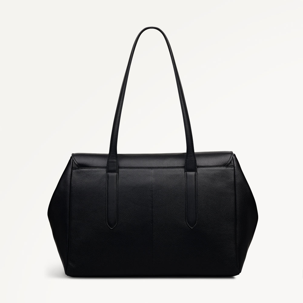 KNIGHTSBRIDGE COURT LARGE FLAPOVER SHOULDER BLACK