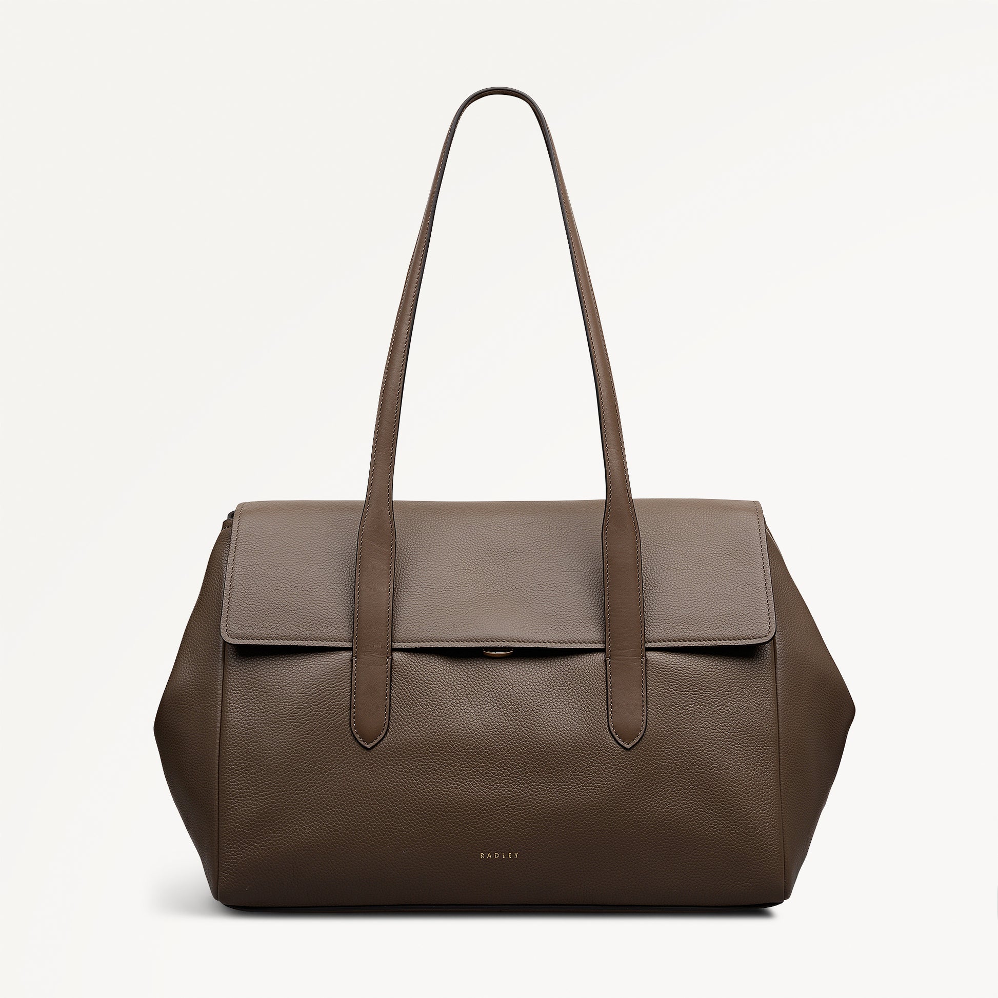 Mayfair Lane Leather Large Flapover Shoulder Bag in Coffee - 112604