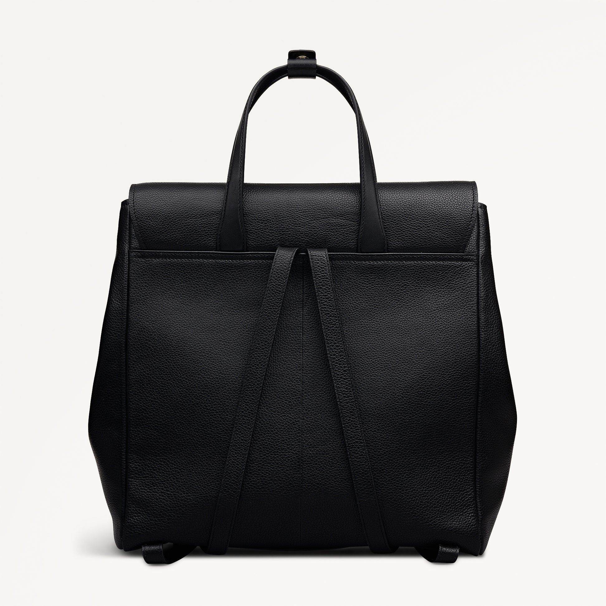 Mayfair Lane Leather Medium Flapover Backpack in Black - 112605
