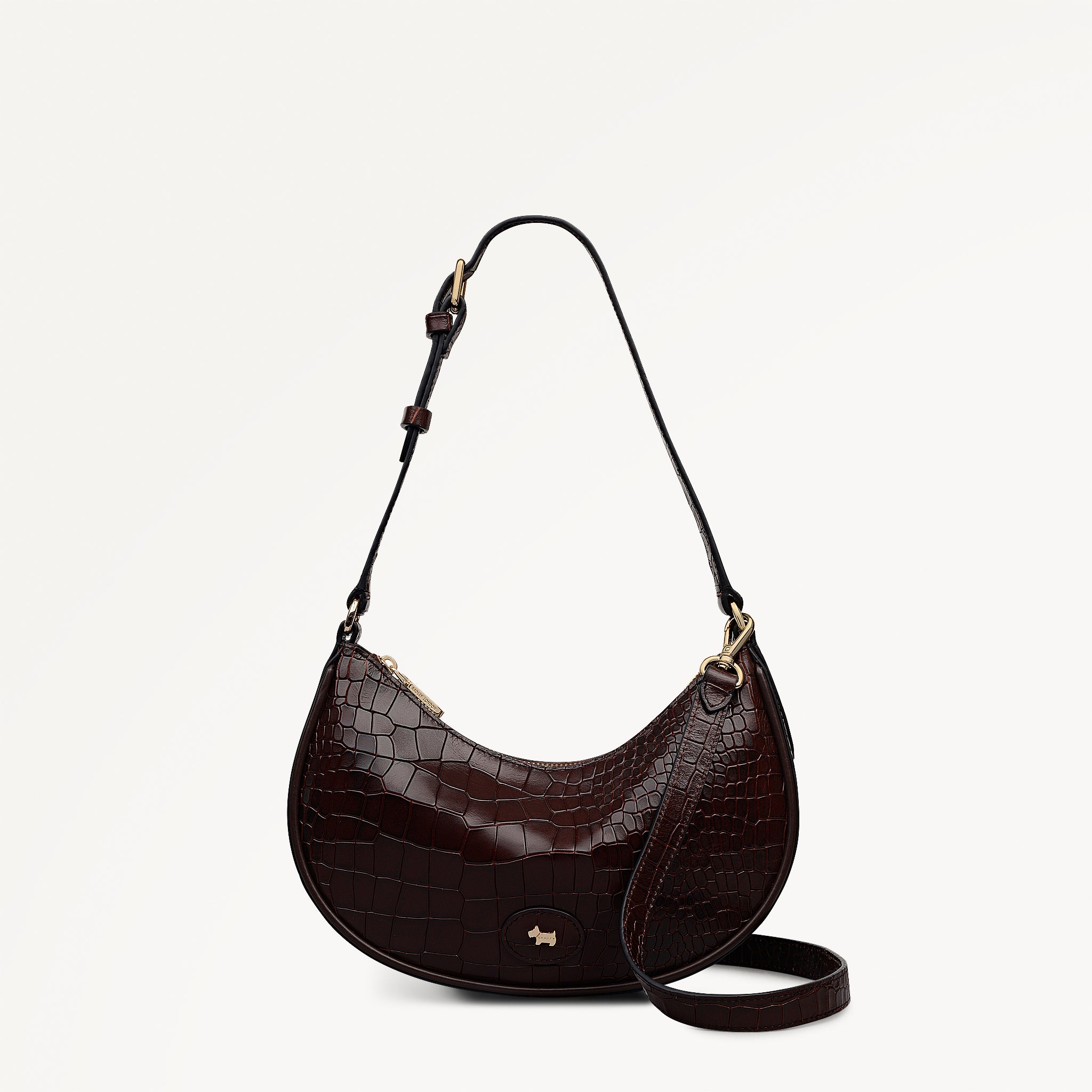 Heath Crescent - Faux Croc Small Ziptop Shoulder Bag - OHE22001