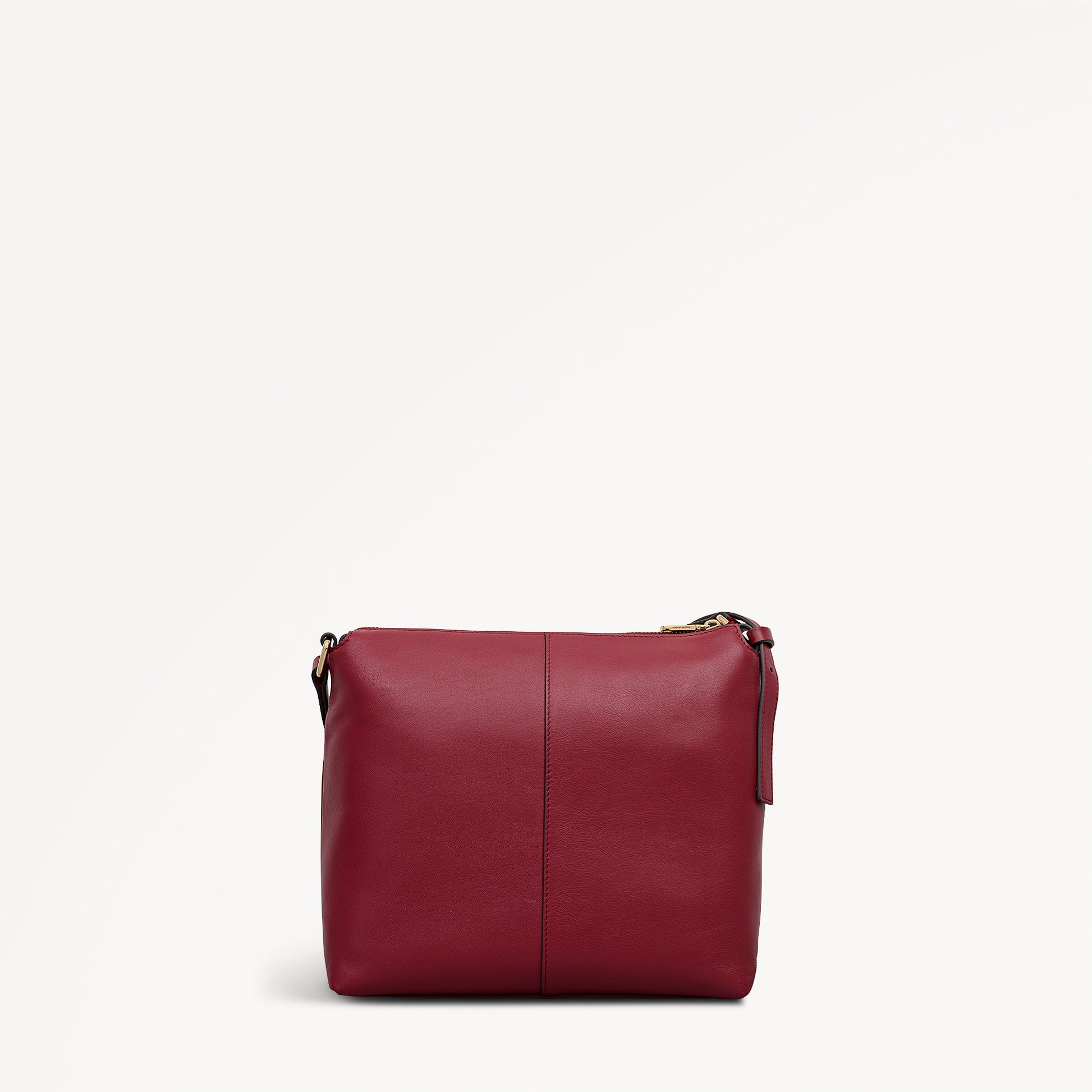 Fountain Mews Leather Small Ziptop Cross Body Bag in Cranberry - 112617
