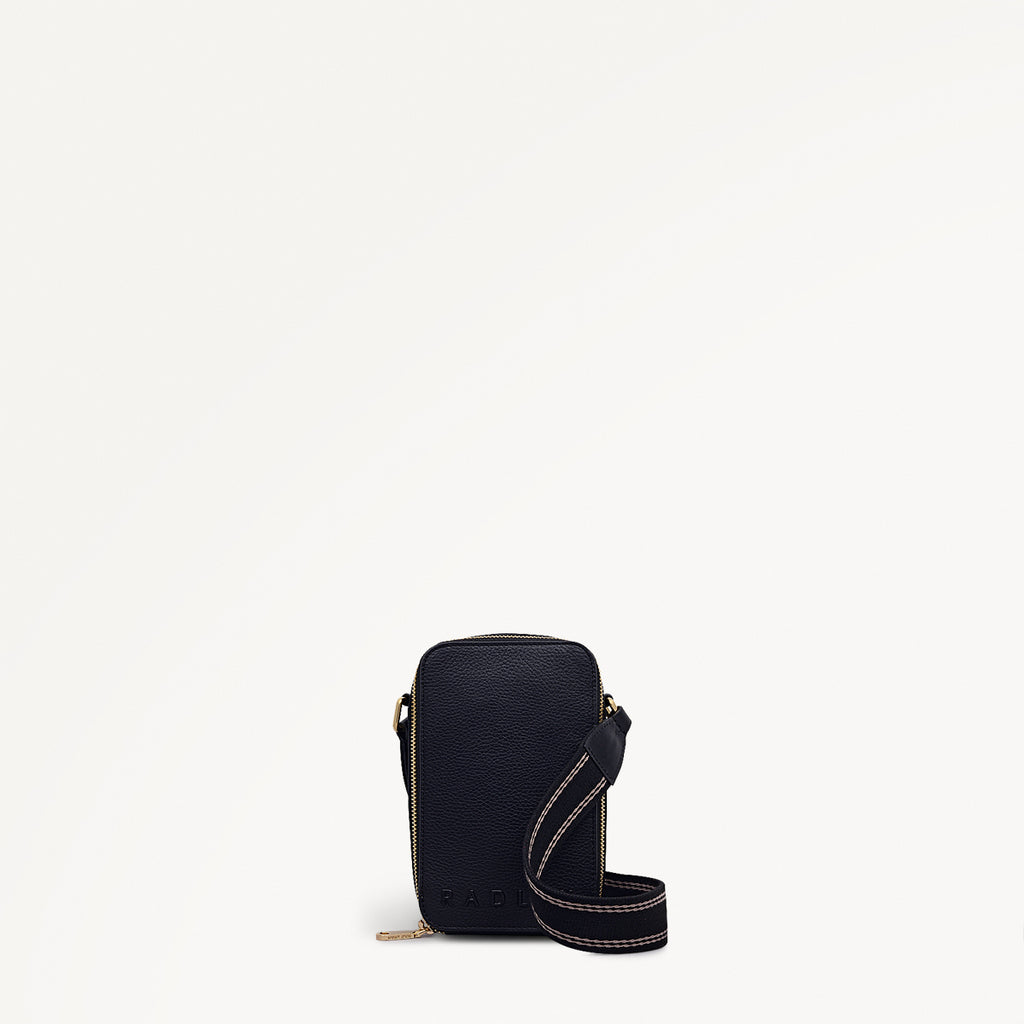Alba Place Leather Medium Phone Cross Body Bag in Black - 112618
