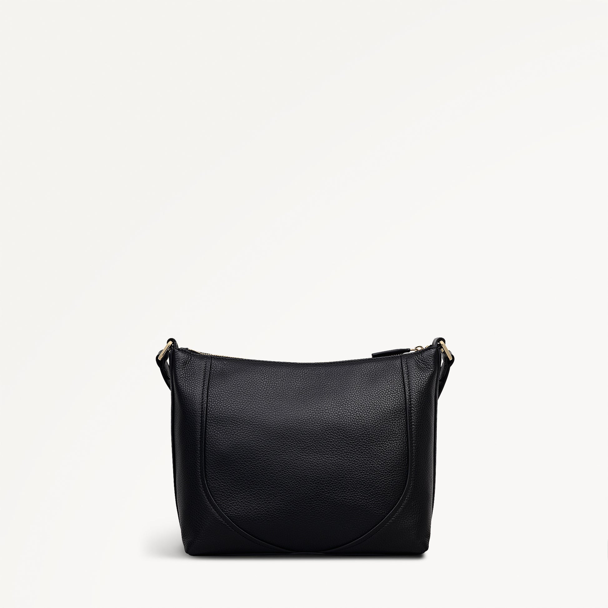 Wood Park Leather Medium Ziptop Cross Body Bag in Black - 112622