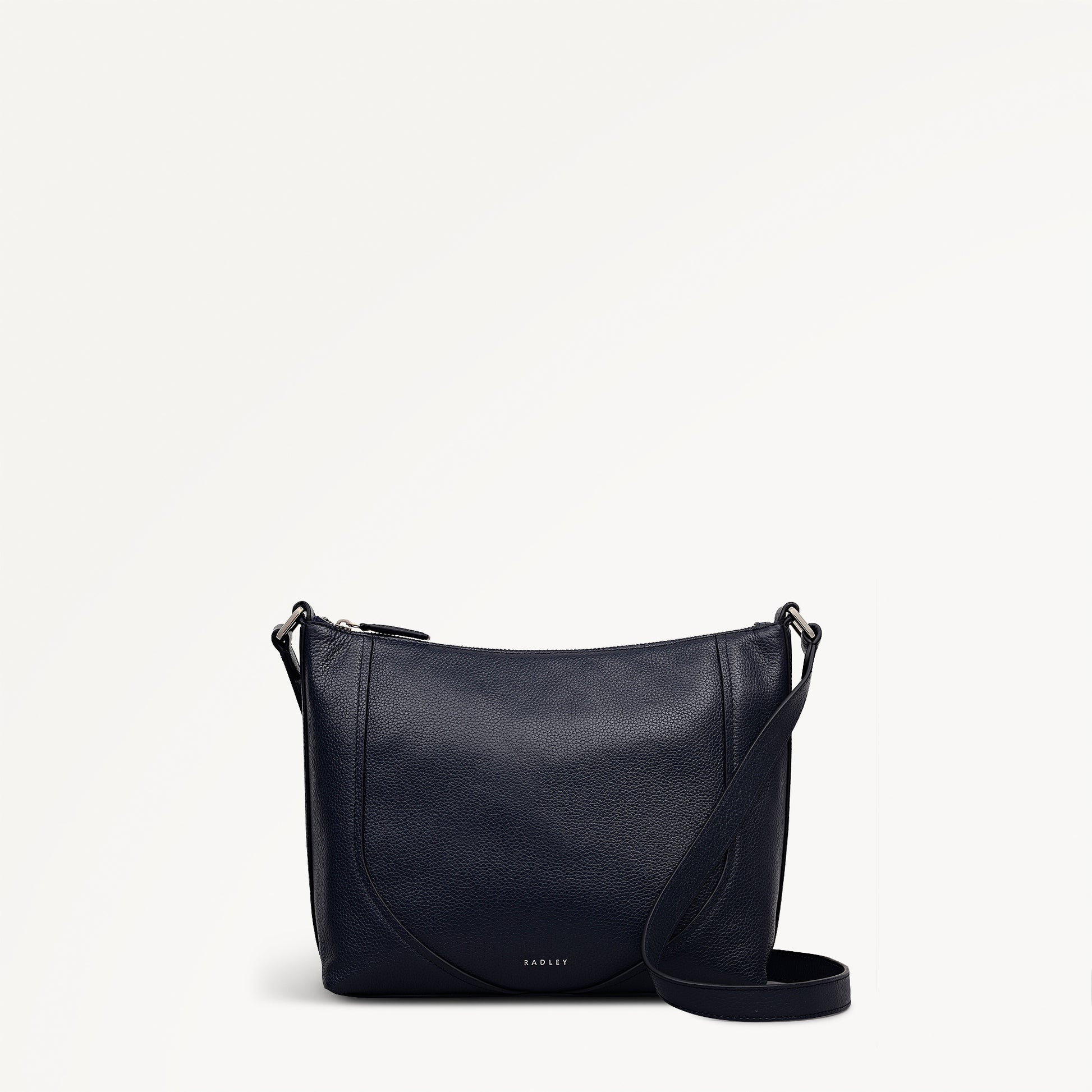 Wood Park Leather Medium Ziptop Cross Body Bag in Ink - 112623
