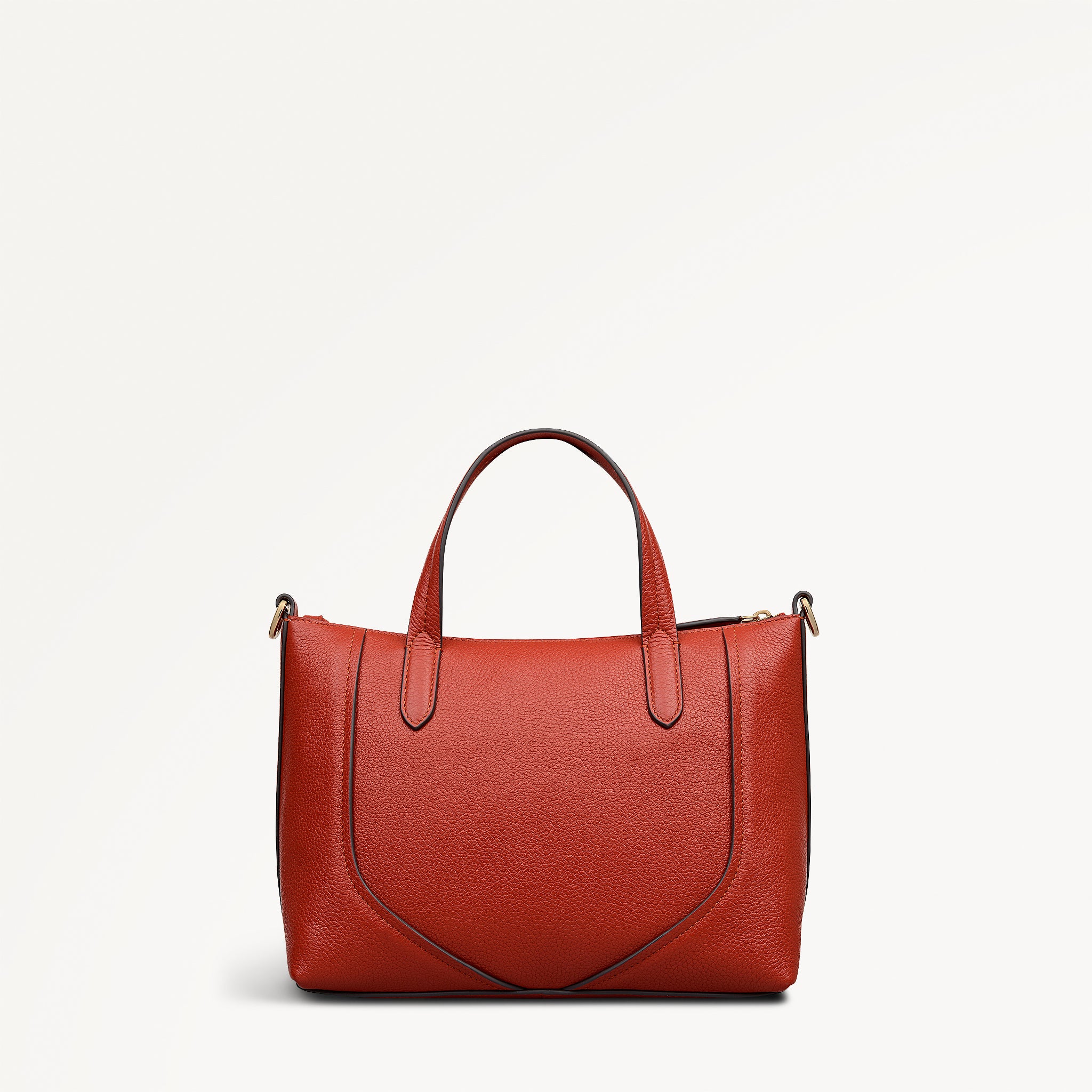 Wood Park Leather Small Ziptop Grab Bag in Flame - 112629