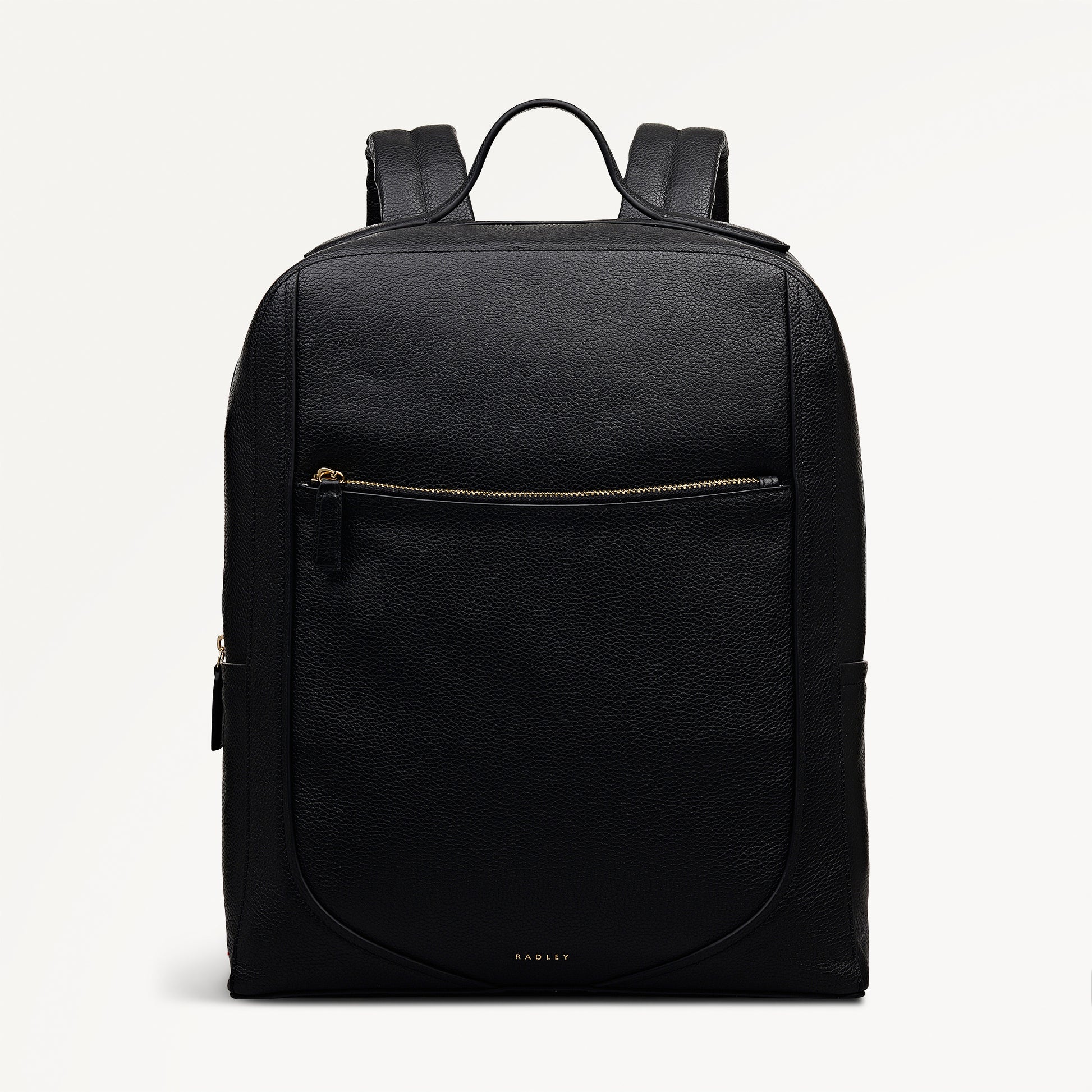Wood Park Leather Medium Ziptop Backpack in Black - 112631