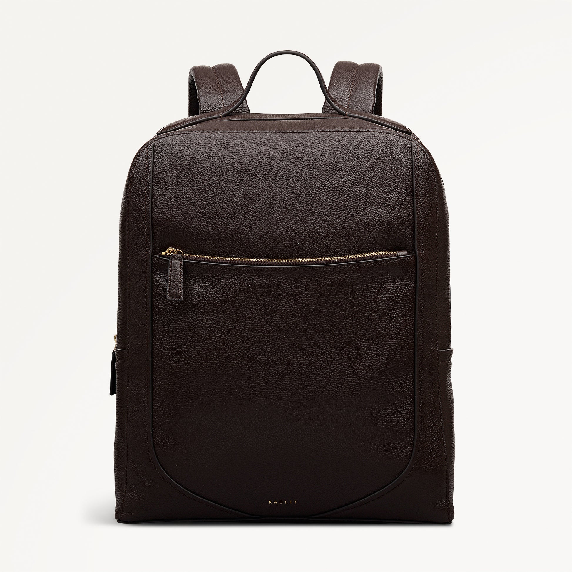 Wood Park Leather Medium Ziptop Backpack in Dark Oak - 112632