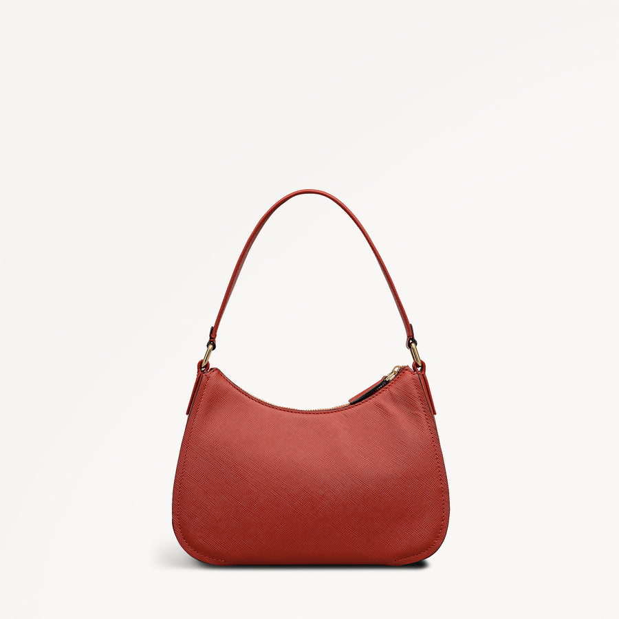 Crosby Alley Leather Medium Ziptop Shoulder & Slg Bag in Flame - 112639