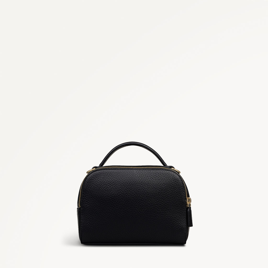 Elm Avenue Leather Small Ziptop Cross Body Bag in Black - 112646
