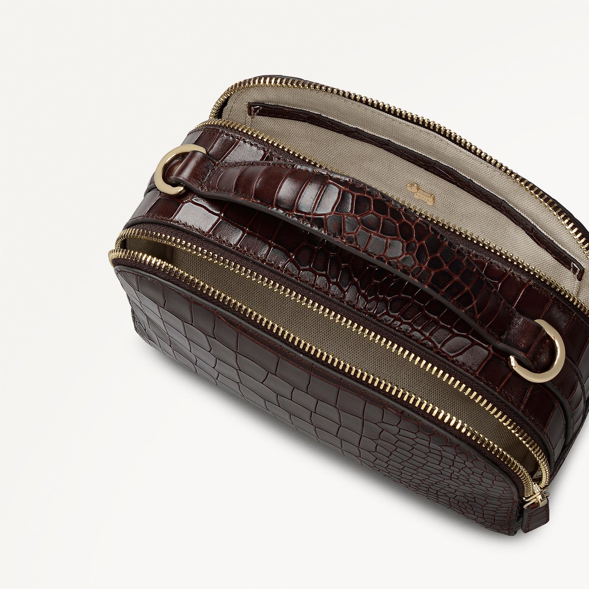 Women's Small Ziptop Cross Body | Elm Avenue - Faux Croco AW25