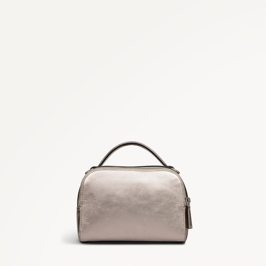 Elm Avenue Leather Small Ziptop Cross Body Bag in Pyrite - 112649